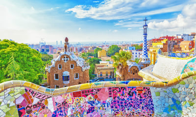 Parc Guell in Barcelona, Spain.