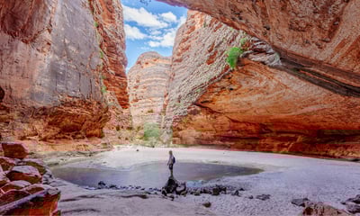 Walk among the beehive domes to the natural amphitheatre of Cathedral Gorge.