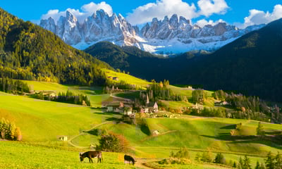 Travel into the heart of the Dolomite mountains in Northern Italy.