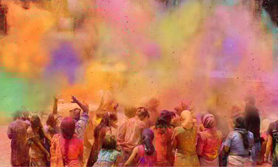 The Holi celebration symbolises love, joy and the arrival of spring to the subcontinent.