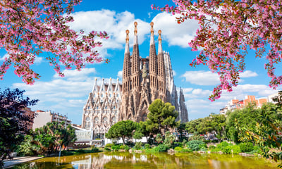 Marvel at the stunning Sagrada Familia in Barcelona, Spain.