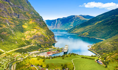 Cruise from Flam to catch a glimpse of majestic Aurlandsfjord and Sognefjord, Norway.