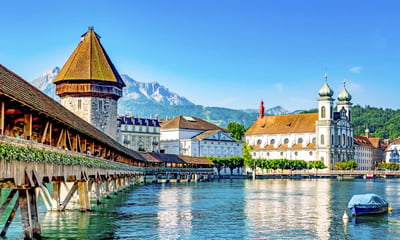 The stunning city of Lucerne is located in the centre of Switzerland.