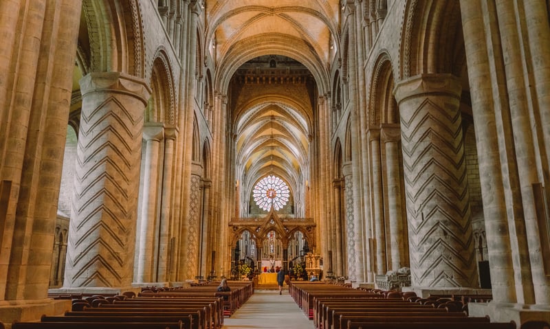Experience the rich history of Durham Cathedral in Durham, England.