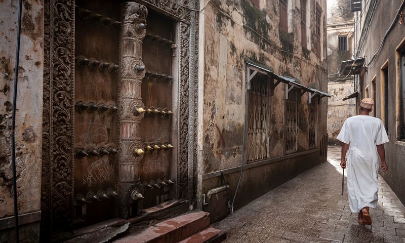 Stone Town, Zanzibar, is known for its distinctive architecture.