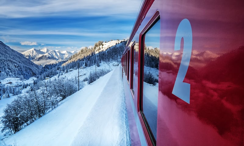 Swiss Alps train