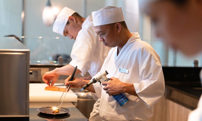 Enjoy world-class culinary experiences from chefs aboard the Seabourn ship.