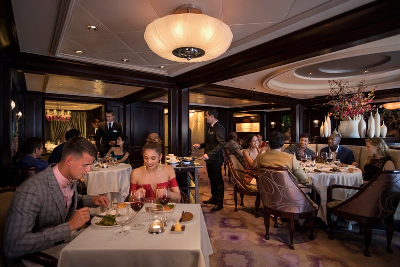 Savour the flavours at the Celebrity Solstice Murano Restaurant. (Charges may apply).