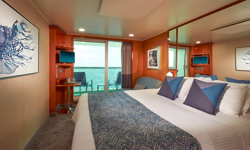 A Balcony Cabin aboard Norwegian Gem.