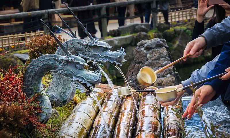 The clear waters of Oshino-Hakkai are spring-fed from Mount Fuji, Japan.
