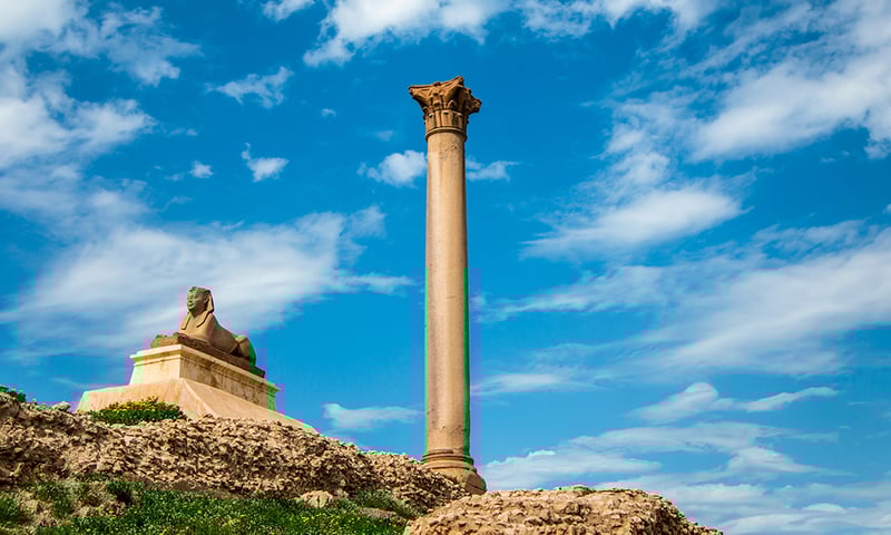 See the impressive Pompey Pillar in Alexandria.