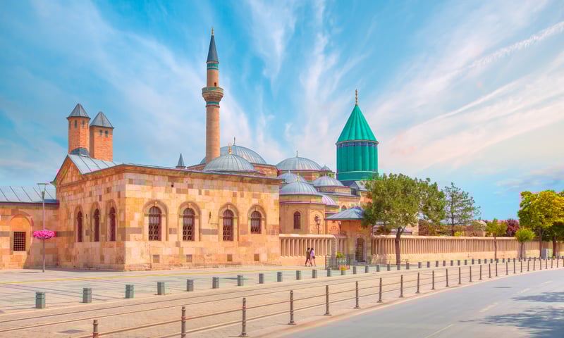 Mausoleum of Mevlana, Konya, Türkiye.