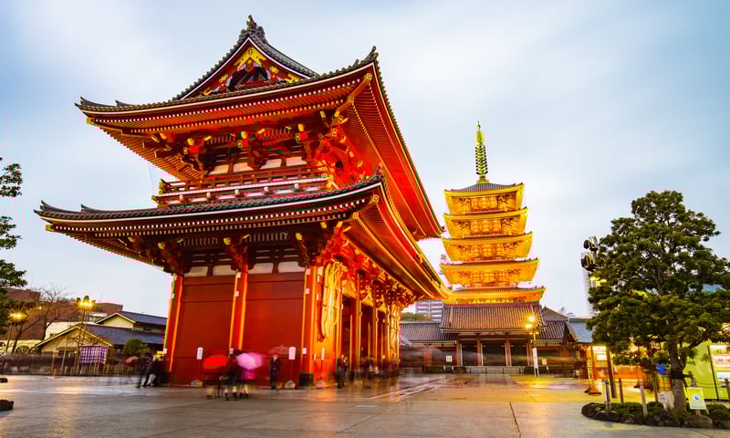 Tokyo's Kaminarimon, the gate of Senso-ji Temple is spectacular.
