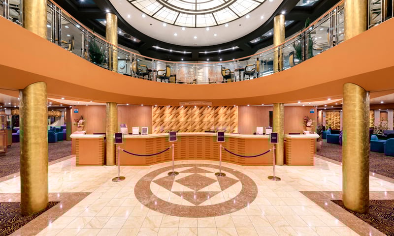 MSC Armonia's reception area.
