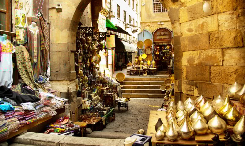 The Khan El Khalili market in Islamic Cairo is an ideal place to hunt for souvenirs.