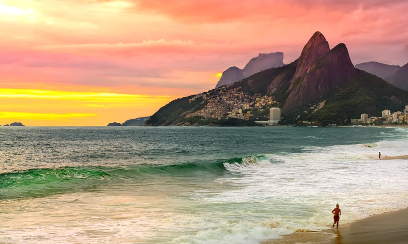 Stroll the sands of Ipanema Beach during leisure time in Rio de Janeiro.
