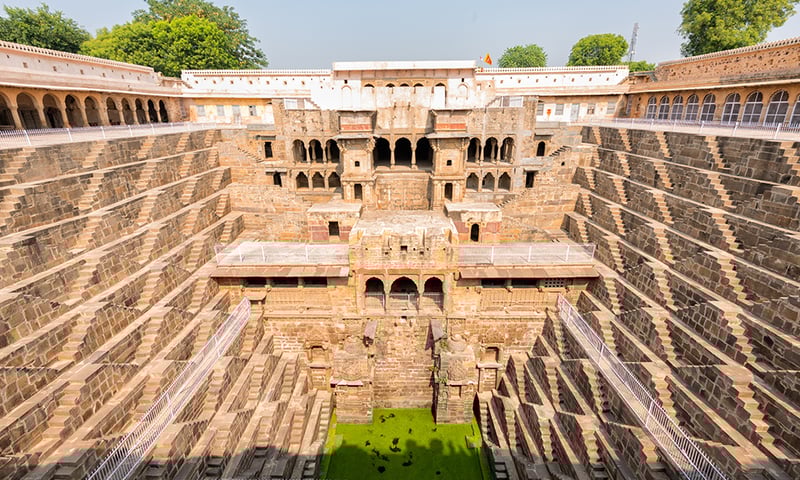 Explore the breathtaking Chand Baori Stepwell, Abhaneri, India.