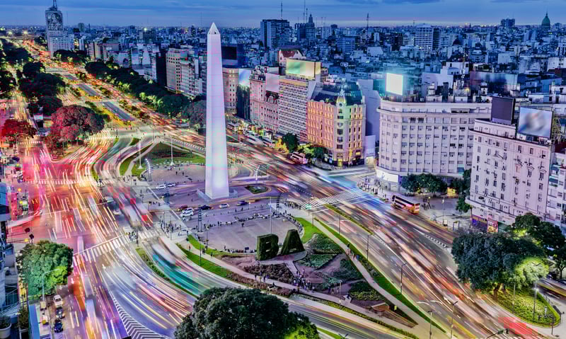 See the Obelisk in Republic Square of Buenos Aires, Argentina.