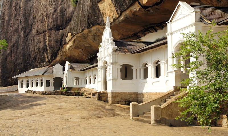 Discover the ancient Dambulla Rock Cave Temple in Sigiriya, Sri Lanka.