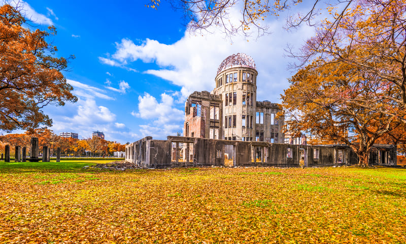 During free time visit the world-renowned Peace Memorial in Hiroshima, Japan, Itinerary 3.
