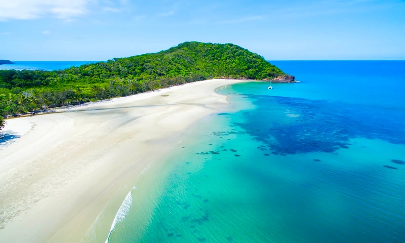 Swim on clear blue water at Cape Tribulation, Queensland