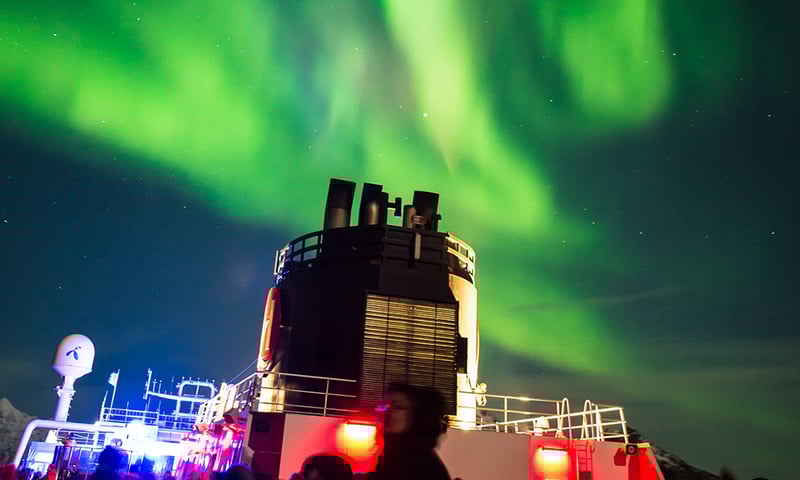 See the Northern Lights from the deck of the ship