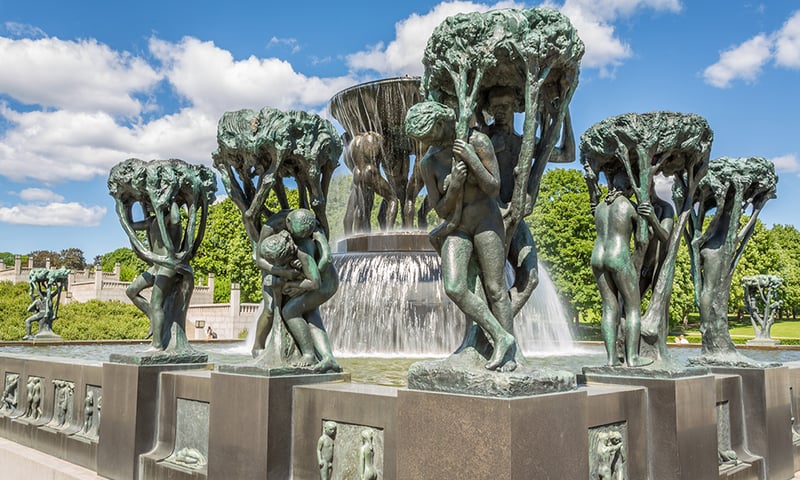 Discover the human figures of Vigeland Sculpture Park gracing Oslo's Frogner Par, Norway