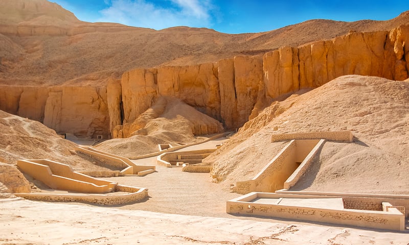 Discover the tombs of ancient pharaohs in the Valley of the Kings.