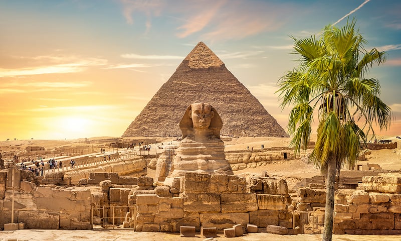The iconic Sphinx has stood the test of time, on guard beside the pyramids of Giza in Egypt.