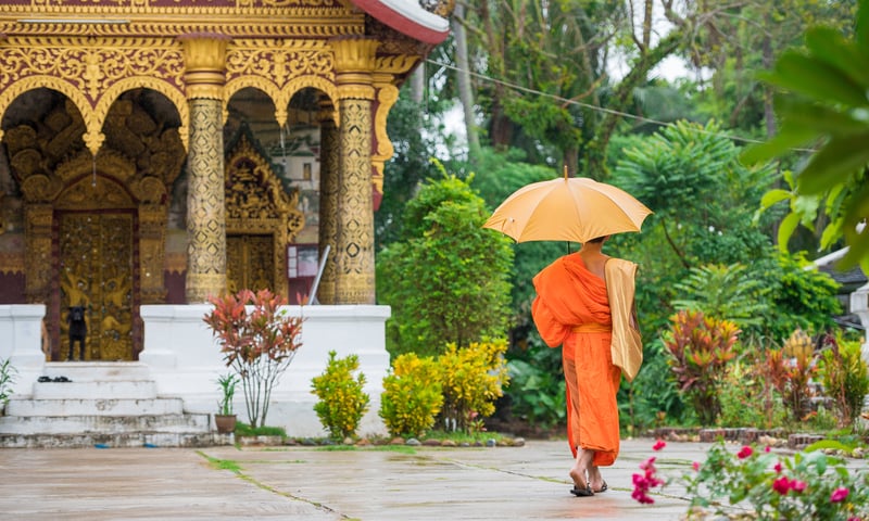 Enjoy leisure time to go temple hopping in Luang Prabang, Laos.