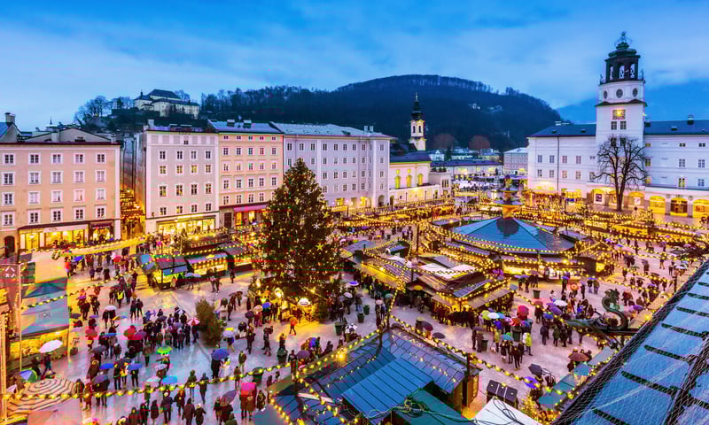 Feel the Christmas spirit at the Salzburg Christmas markets in Salzburg, Austria.