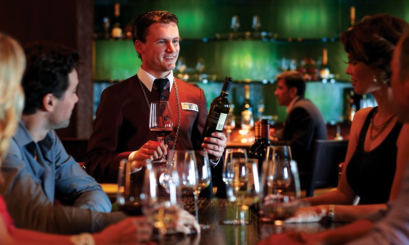 Wine tasting with a professional sommelier aboard the Celebrity Solstice ship (charges apply).
