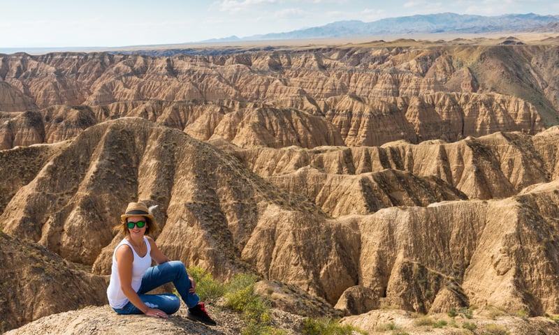 Charyn Canyon, Kazakhstan, was formed with sedimentary rock aged more than 12 million years.