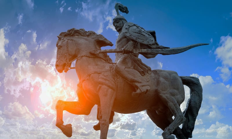 The Monument to Manas the Great in Bishkek, Kyrgyzstan.