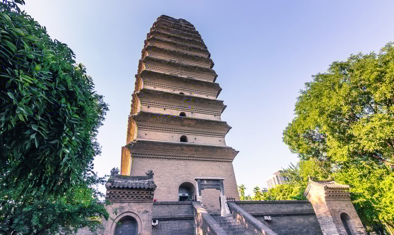 Discover the Small Wild Goose Pagoda in Xi'an, China.