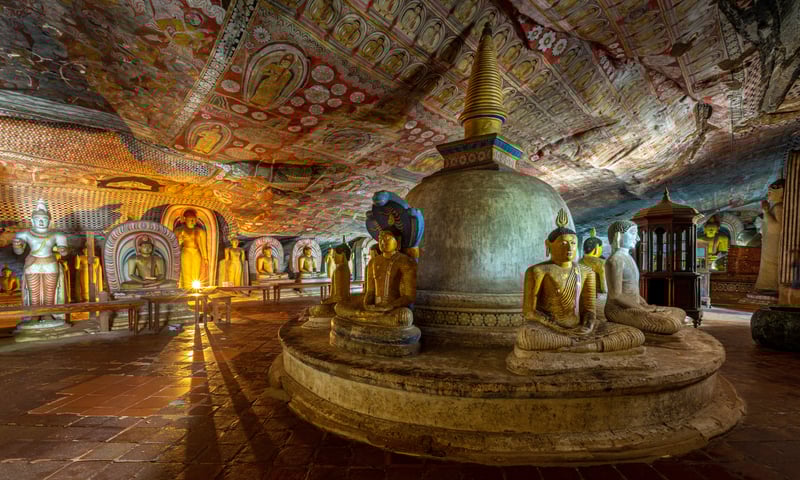 Explore the intricate cave temples that shelter 150 statues of Lord Buddha in Dambulla.