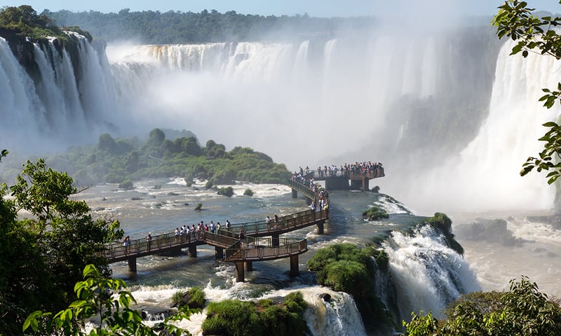 The UNESCO-listed Iguazu Falls offers unique views from both Brazilian & Argentinean sides.
