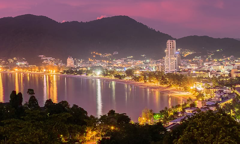 Experience Patong's bright neon lights and lively atmosphere each night.