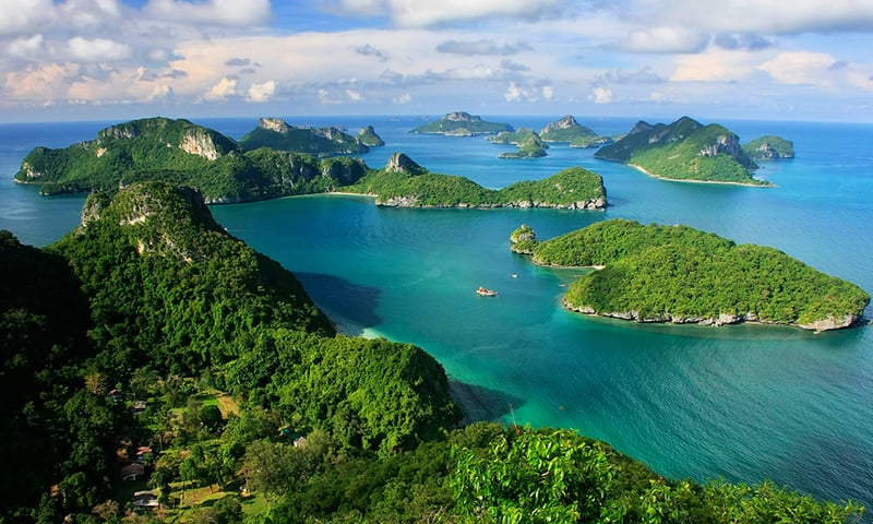 Thailand's Mu Ko Ang Thong Marine Park is an archipelago of 42 islands.