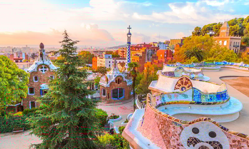 Explore Gaudi architecture in Barcelona, Spain.