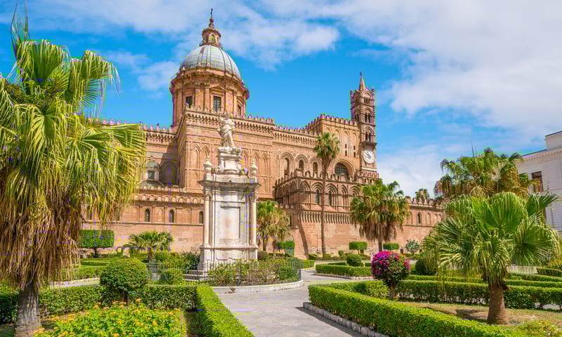 Witness the beautiful Palermo Cathedral in Sicily, Italy.