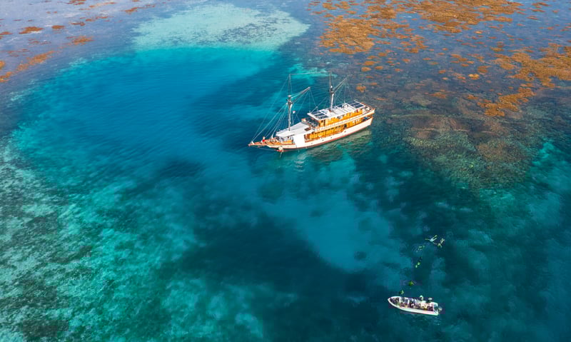 Snorkel in the turquoise waters of Taka Makassar in Komodo National Park.