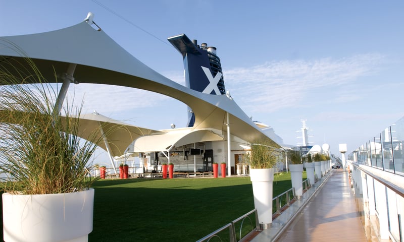 The Lawn Club on board the Celebrity Solstice ship.