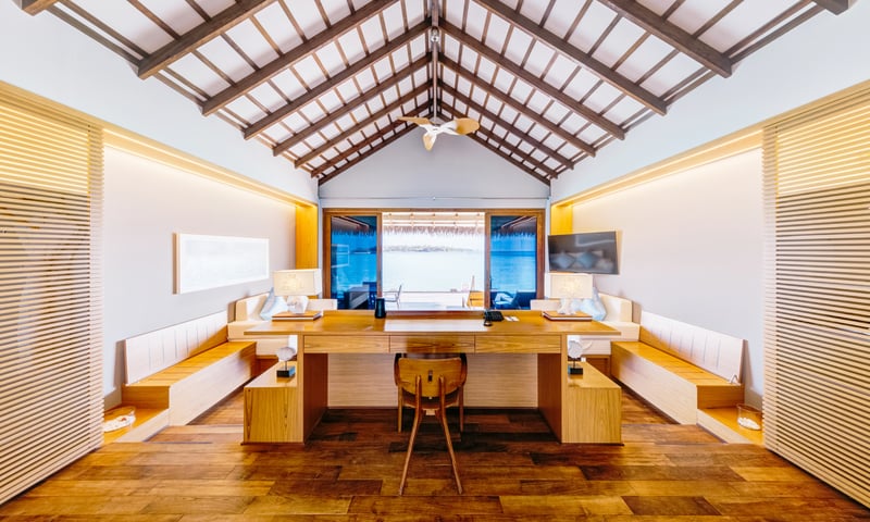 Upgrade to an Overwater Bungalow at Cinnamon Velifushi Maldives.