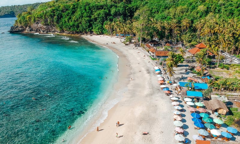 Crystal Beach in Nusa Penida Island, Bali.