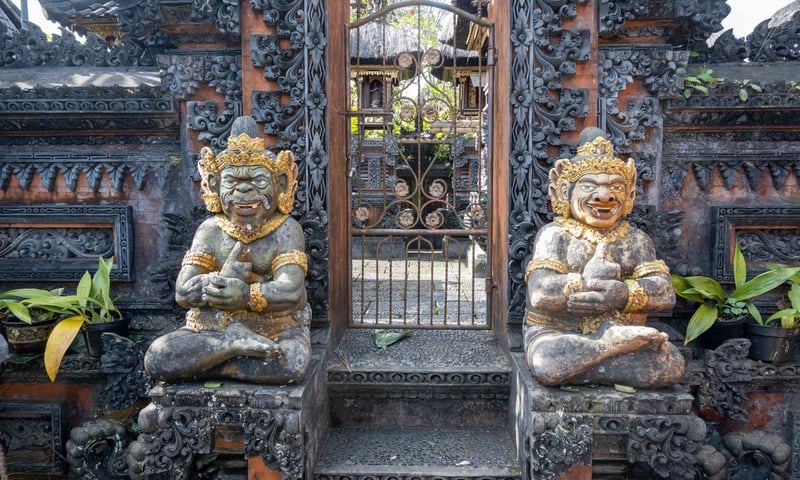Hindu Temple's gate in Penglipuran Village, Ubud, Bali.