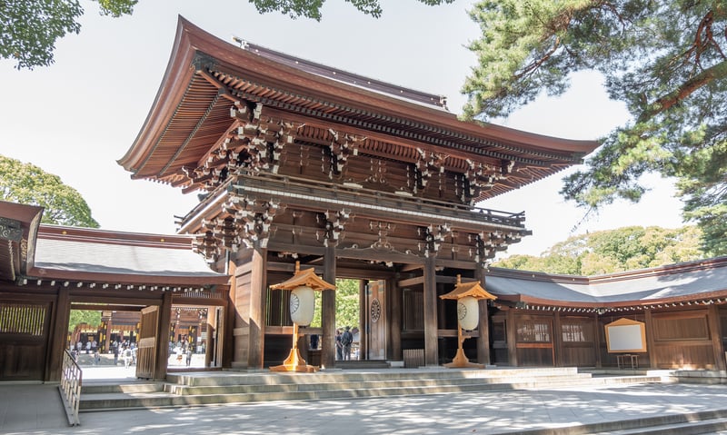 The historic Meiji Jingu, a Shinto shrine in Tokyo, Japan.