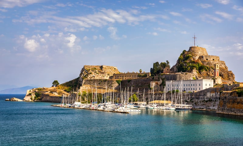 The island of Corfu, in the Ionian Sea, Greece.