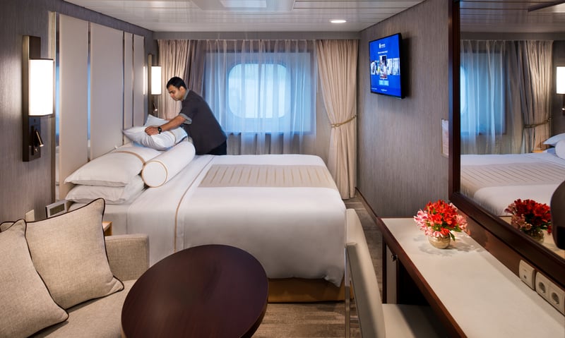 Upgrade to a comfortable Oceanview cabin.