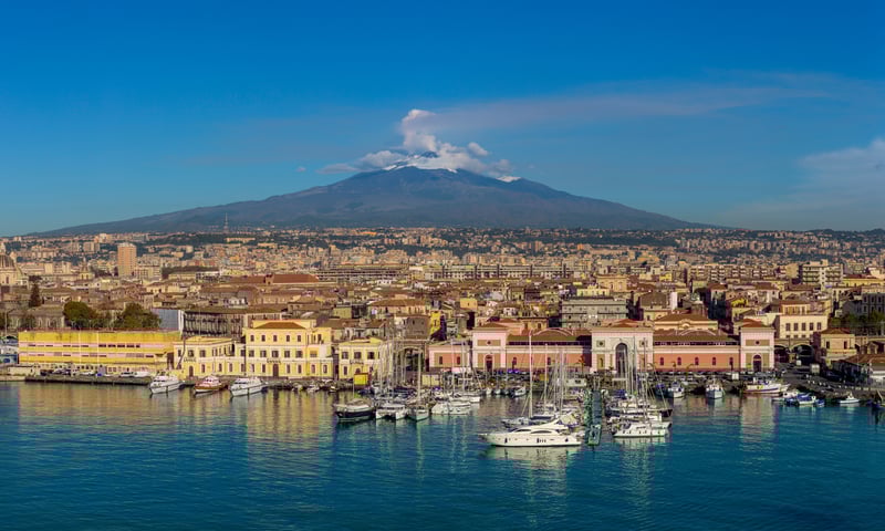 Catania is an ancient port city on Sicily's east coast at the foot of Mt Etna in Italy.